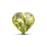 0.64 Carats - Certificate Natural Unheated Heart Yellowish Green Sapphire
