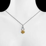 Brilliance Light Natural Orangish Yellow Citrine Sterling Silver Necklace
