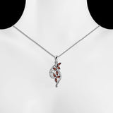 Elegant Clever Natural Marquise Red Garnet Sterling Silver Necklace