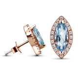 Fealty Natural Marquise Sky Blue Topaz Sterling Silver Stud Earrings